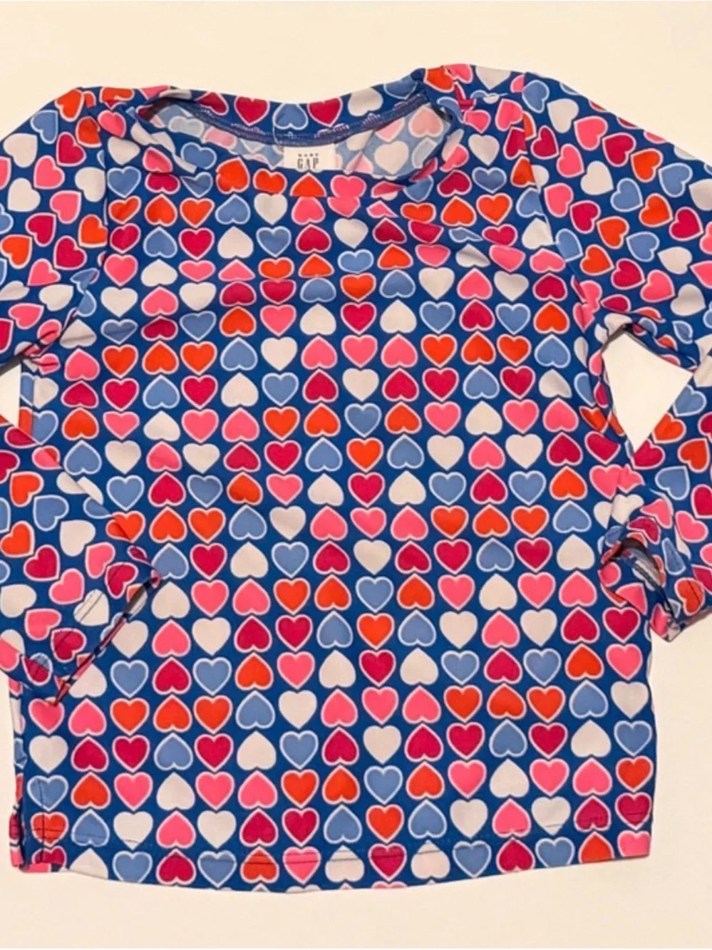 Girls' Heart & Floral Swim Tops - Blue, Pink & Red
